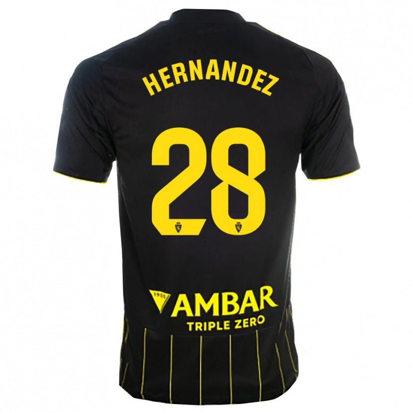 Danxenキッズディエゴ・エルナンデス#28黒黄アウェイシャツ2025/26ジャージーユニフォーム