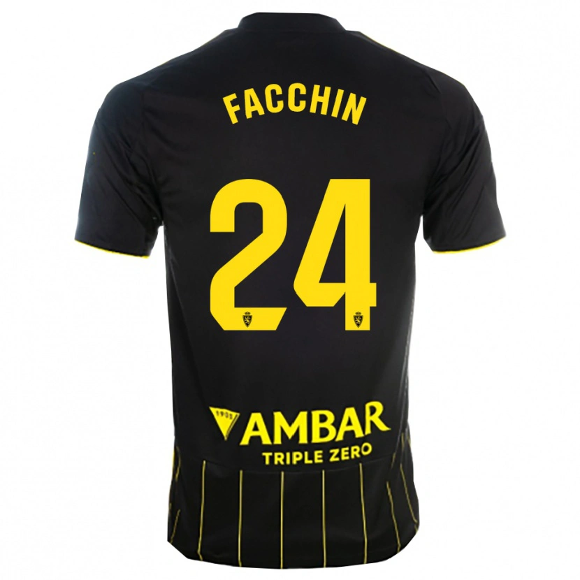 DanxenキッズEnzo Facchin#24黒黄アウェイシャツ2025/26ジャージーユニフォーム