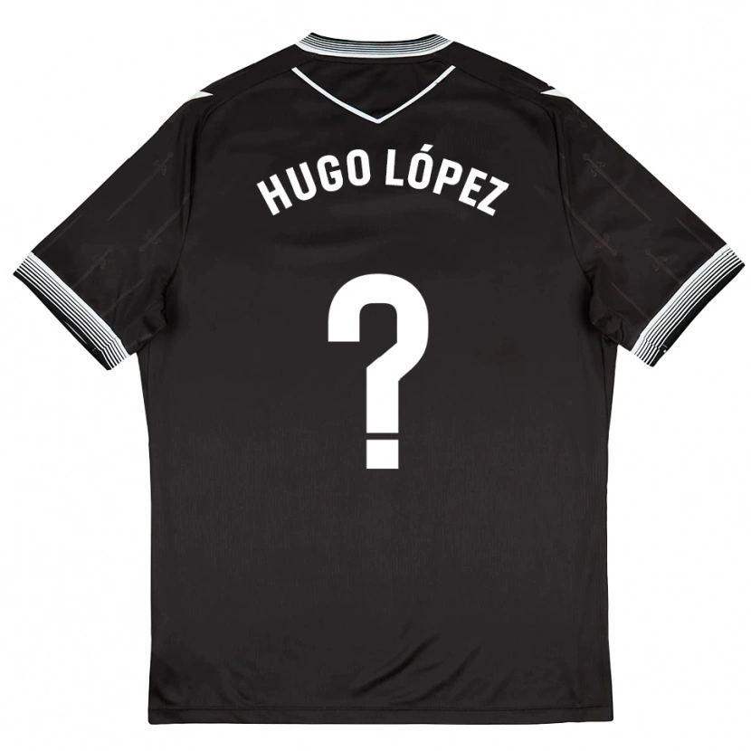 DanxenキッズHugo López#0黒白アウェイシャツ2025/26ジャージーユニフォーム