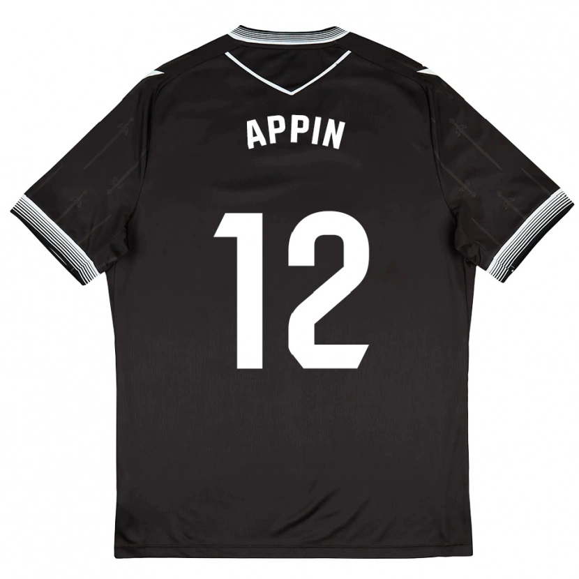 DanxenキッズKévin Appin#12黒白アウェイシャツ2025/26ジャージーユニフォーム