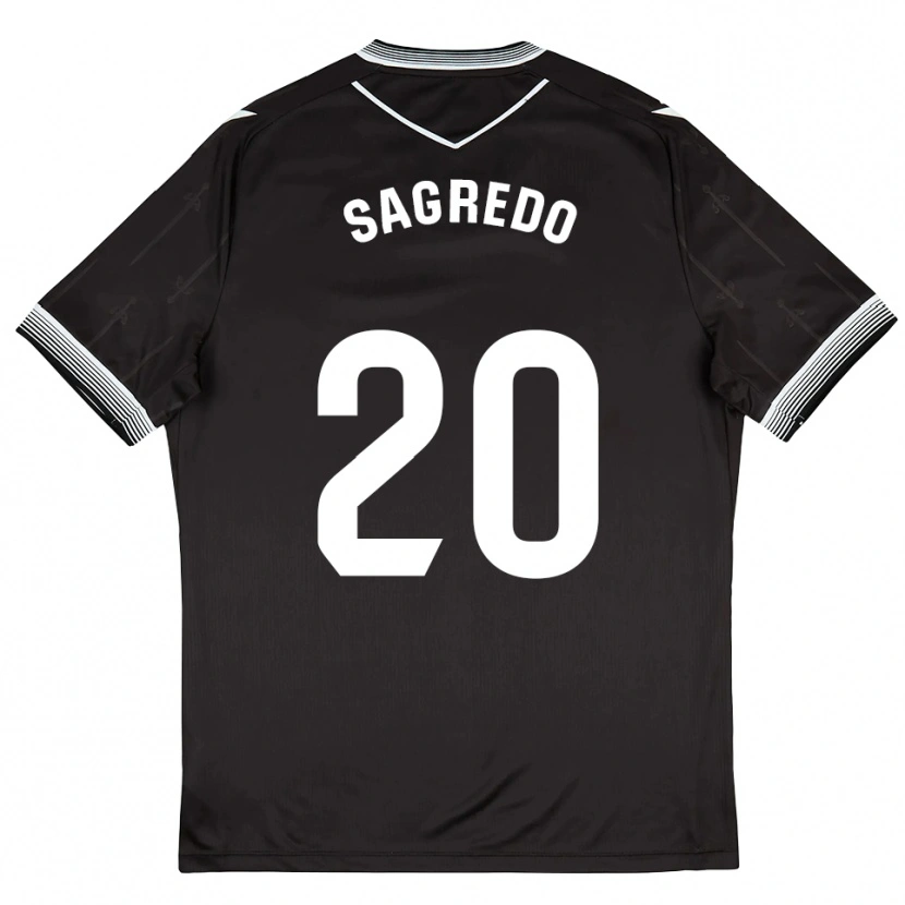 DanxenキッズPablo Sagredo#20黒白アウェイシャツ2025/26ジャージーユニフォーム