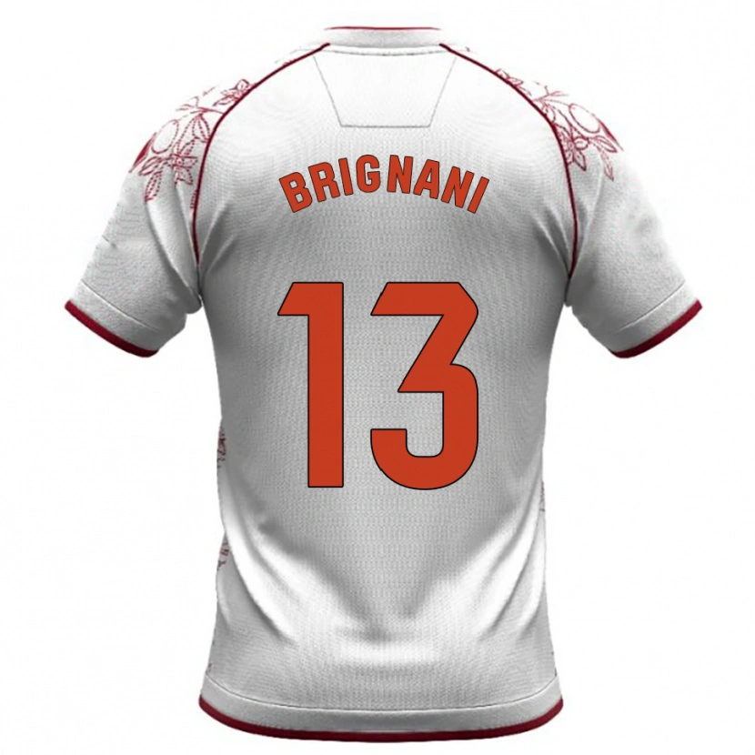DanxenキッズFabrizio Brignani#13白バーガンディアウェイシャツ2025/26ジャージーユニフォーム
