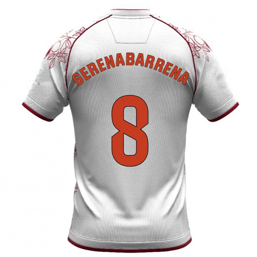 DanxenキッズBeñat Gerenabarrena#8白バーガンディアウェイシャツ2025/26ジャージーユニフォーム