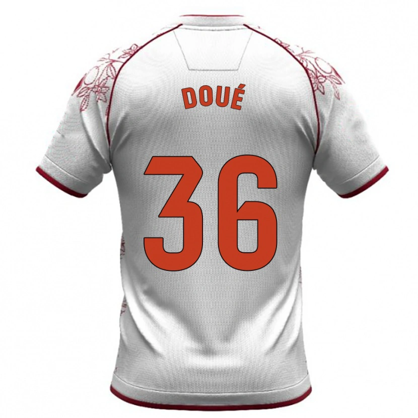 DanxenキッズMarc-Olivier Doué#36白バーガンディアウェイシャツ2025/26ジャージーユニフォーム