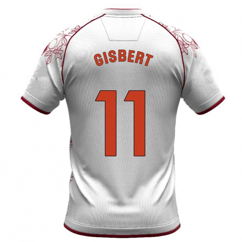 DanxenキッズEnric Gisbert#11白バーガンディアウェイシャツ2025/26ジャージーユニフォーム