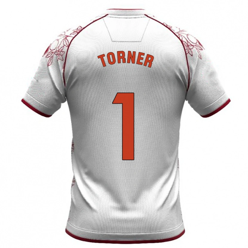DanxenキッズSergi Torner#1白バーガンディアウェイシャツ2025/26ジャージーユニフォーム
