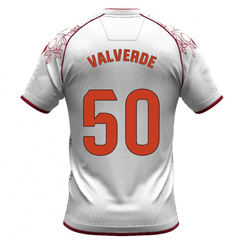 DanxenキッズJorge Valverde#50白バーガンディアウェイシャツ2025/26ジャージーユニフォーム