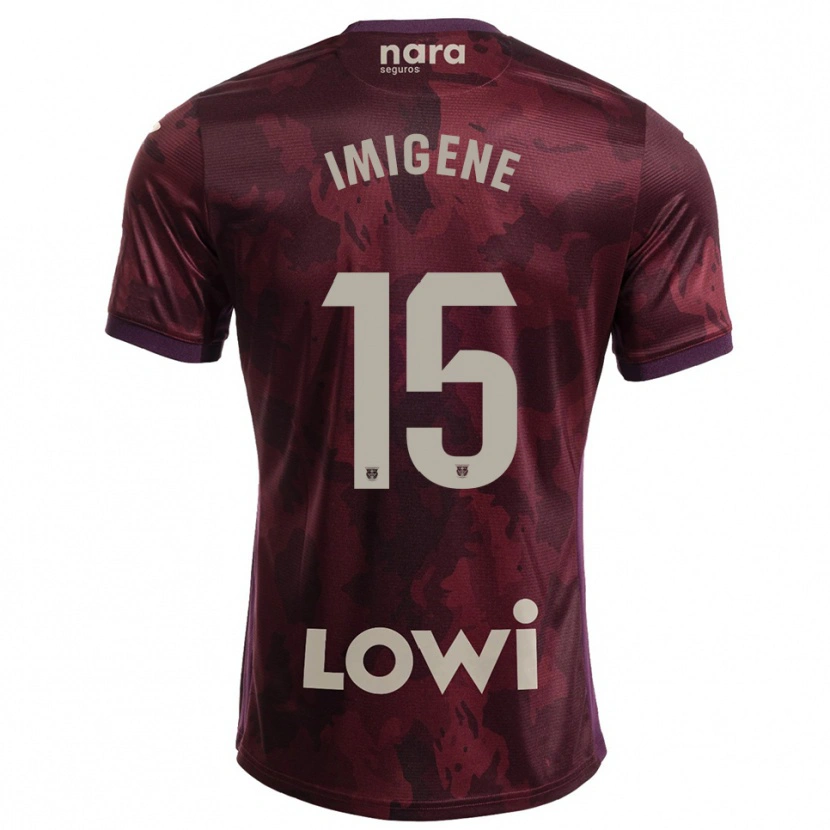 DanxenキッズSaid Imigene#15バーガンディ白アウェイシャツ2025/26ジャージーユニフォーム