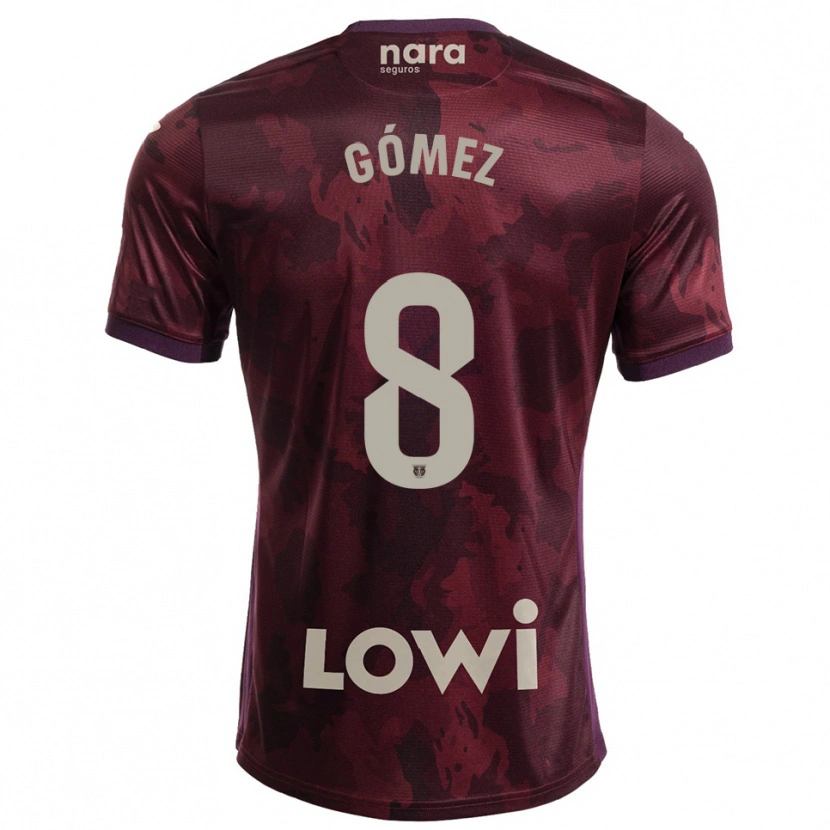 DanxenキッズRodri Gómez#8バーガンディ白アウェイシャツ2025/26ジャージーユニフォーム