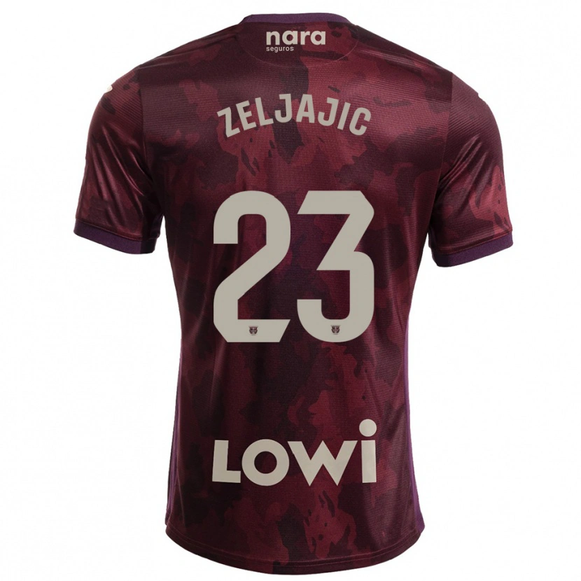 DanxenキッズStanislav Zeljajic#23バーガンディ白アウェイシャツ2025/26ジャージーユニフォーム