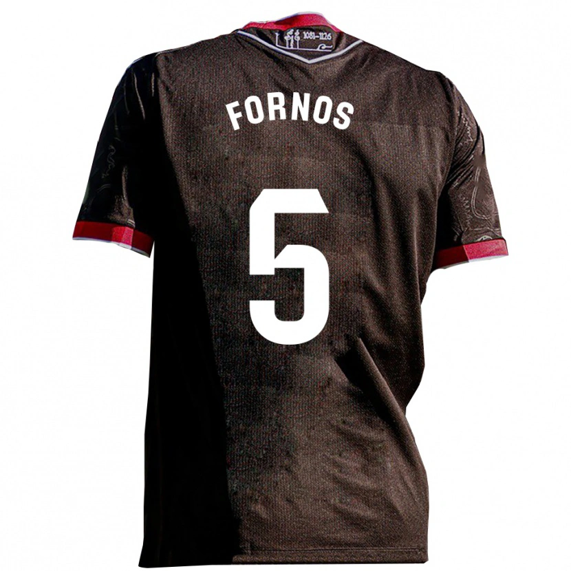 DanxenキッズQuique Fornos#5黒赤アウェイシャツ2025/26ジャージーユニフォーム