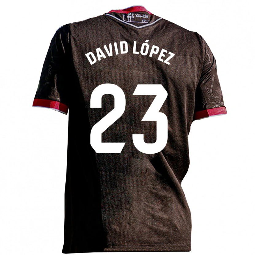 DanxenキッズDavid López#23黒赤アウェイシャツ2025/26ジャージーユニフォーム
