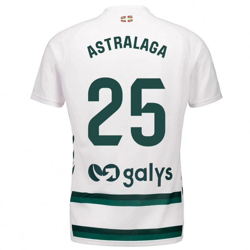DanxenキッズEunate Astralaga Aranguren#25白緑アウェイシャツ2025/26ジャージーユニフォーム