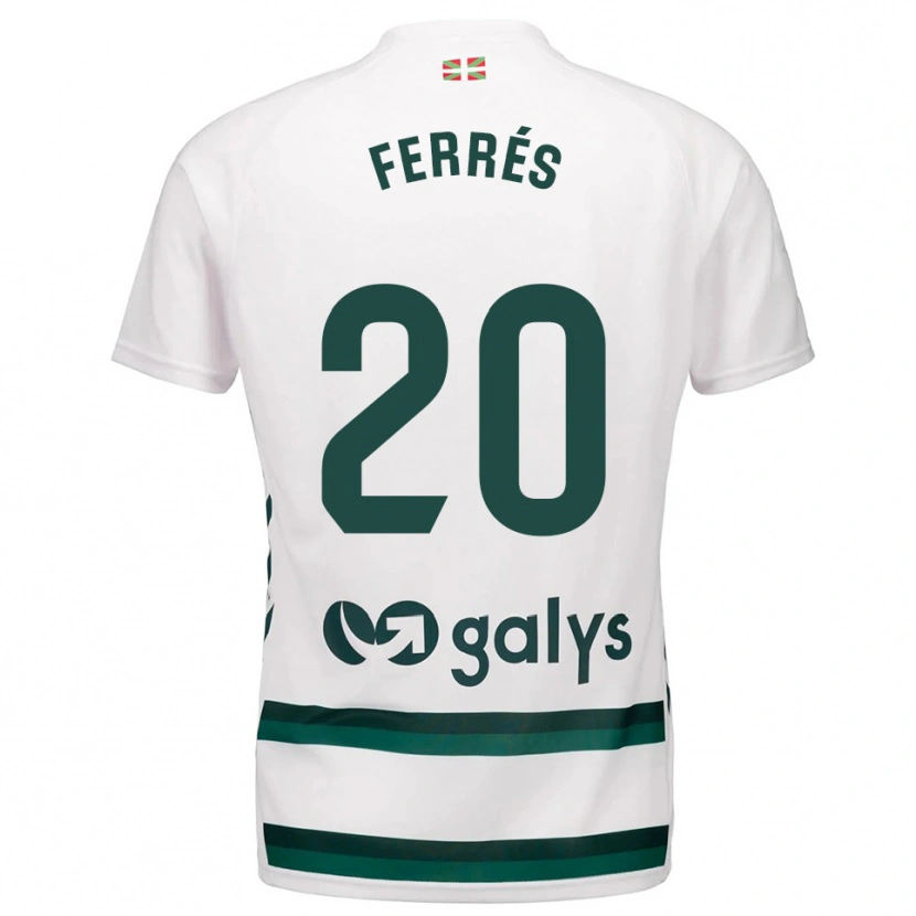DanxenキッズLlorenç Ferrés#20白緑アウェイシャツ2025/26ジャージーユニフォーム