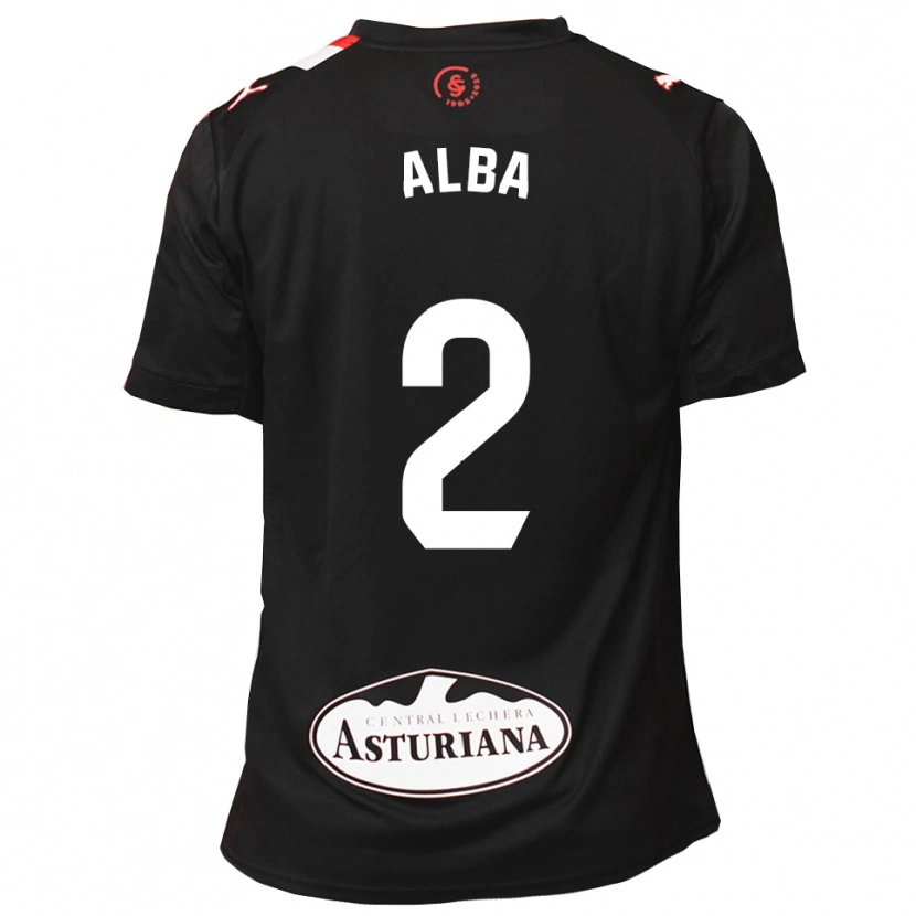 DanxenキッズAlba Fernandez García#2黒白アウェイシャツ2025/26ジャージーユニフォーム