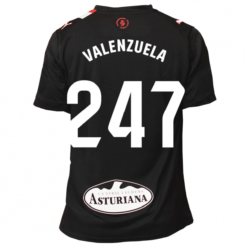DanxenキッズSebastián Valenzuela#247黒白アウェイシャツ2025/26ジャージーユニフォーム