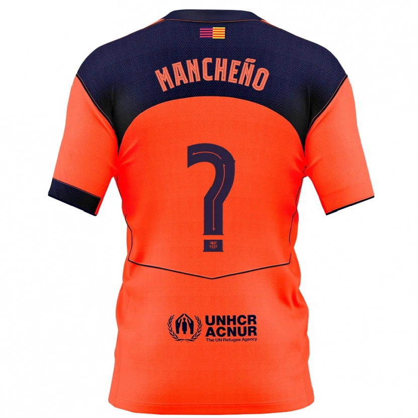DanxenキッズPol Mancheño#0オレンジ紺サードユニフォームシャツ2025/26ジャージーユニフォーム