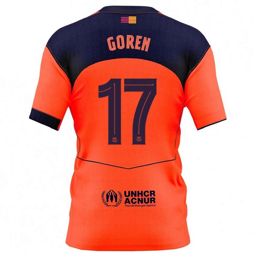 DanxenキッズOrian Goren#17オレンジ紺サードユニフォームシャツ2025/26ジャージーユニフォーム