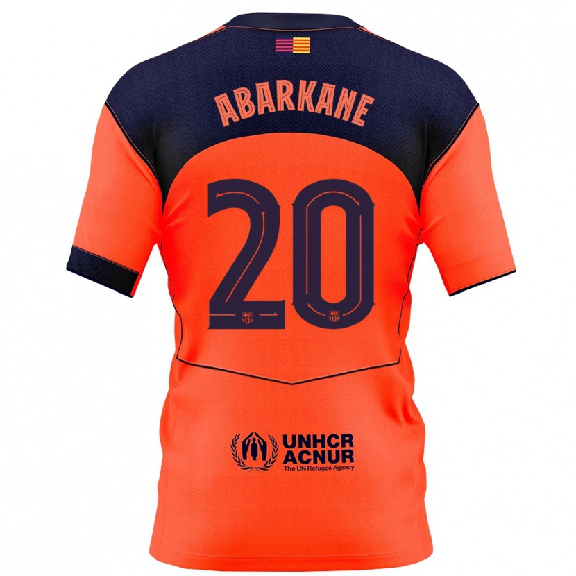 DanxenキッズAhmed Abarkane#20オレンジ紺サードユニフォームシャツ2025/26ジャージーユニフォーム