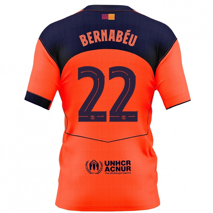 DanxenキッズPol Bernabéu#22オレンジ紺サードユニフォームシャツ2025/26ジャージーユニフォーム
