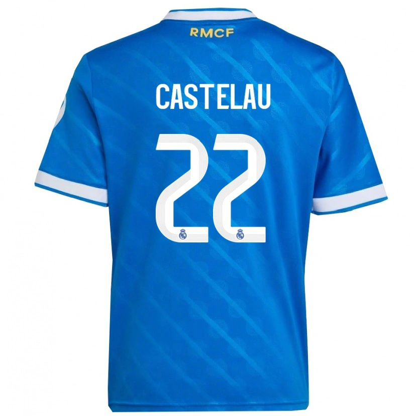 DanxenキッズAlber Castelau#22青白サードユニフォームシャツ2025/26ジャージーユニフォーム