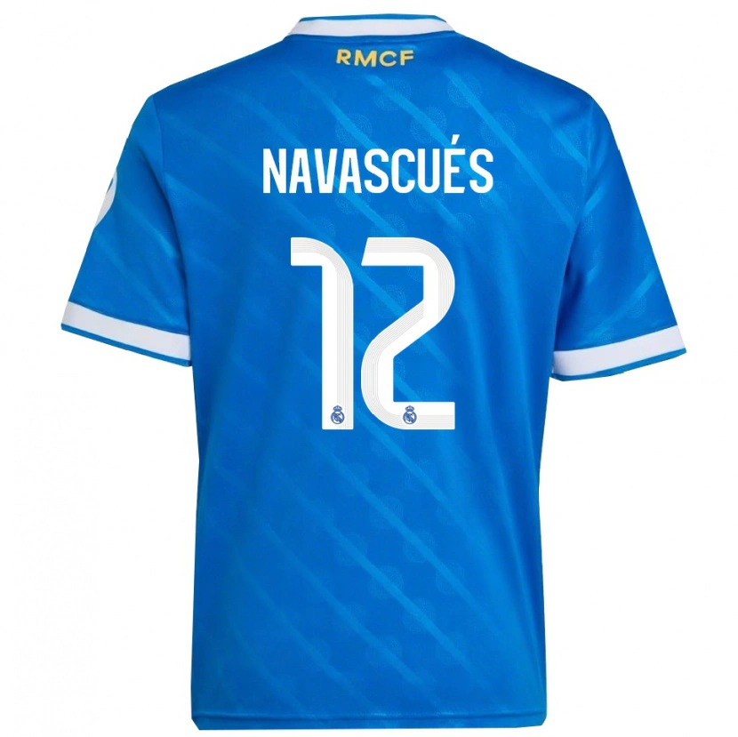 DanxenキッズLiberto Navascués#12青白サードユニフォームシャツ2025/26ジャージーユニフォーム