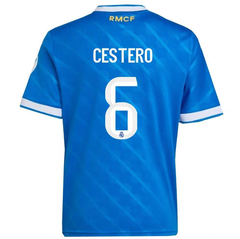 DanxenキッズJorge Cestero#6青白サードユニフォームシャツ2025/26ジャージーユニフォーム