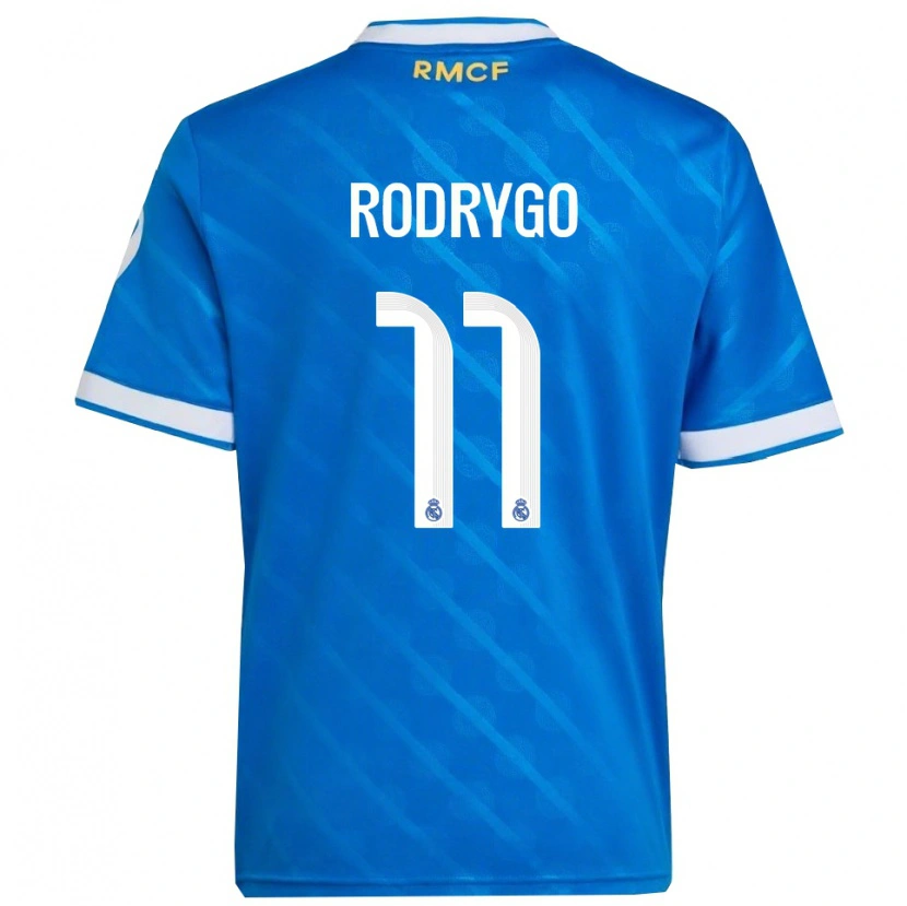 Danxenキッズロドリゴ・シウバ・デ・ゴエス#11青白サードユニフォームシャツ2025/26ジャージーユニフォーム