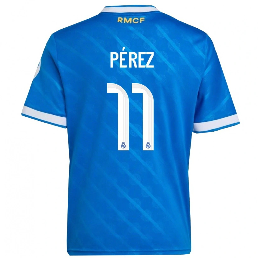 DanxenキッズAdrián Pérez#11青白サードユニフォームシャツ2025/26ジャージーユニフォーム