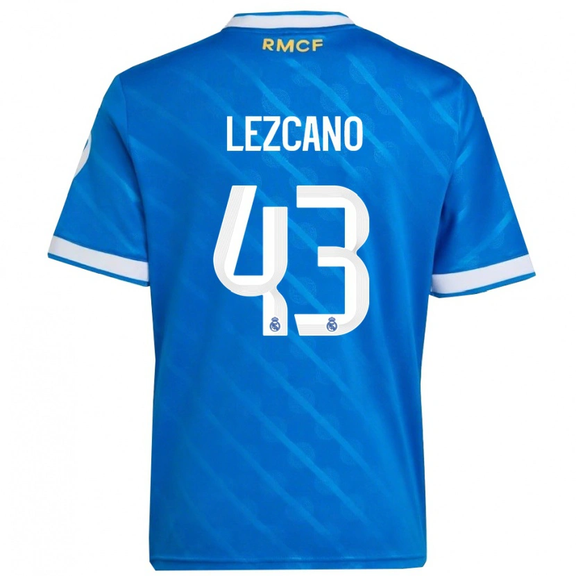DanxenキッズÁlvaro Lezcano#43青白サードユニフォームシャツ2025/26ジャージーユニフォーム