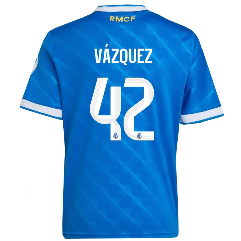 DanxenキッズErik Vázquez#42青白サードユニフォームシャツ2025/26ジャージーユニフォーム