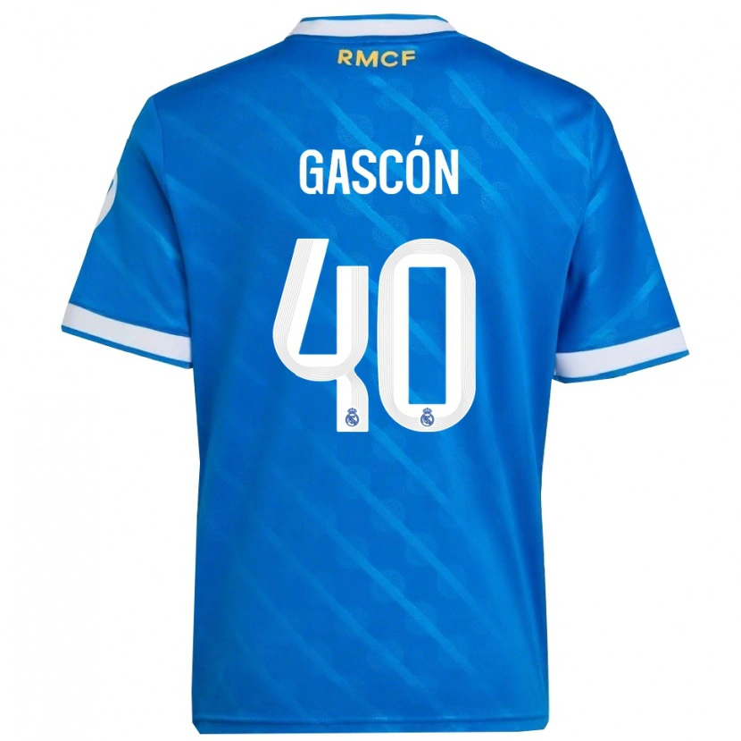 DanxenキッズIgnacio Gascón#40青白サードユニフォームシャツ2025/26ジャージーユニフォーム