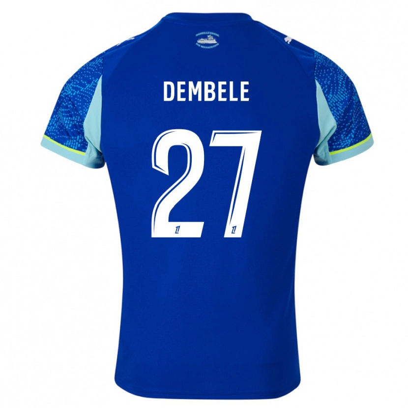 DanxenキッズCoumba Dembélé#27空色白サードユニフォームシャツ2025/26ジャージーユニフォーム