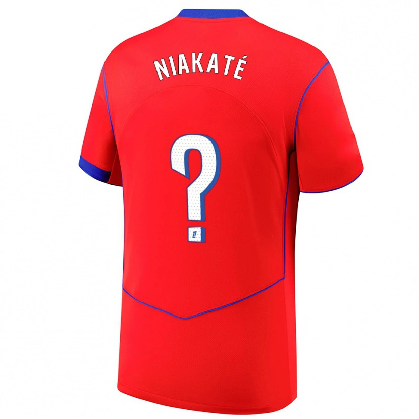 DanxenキッズMaoula Niakaté#0赤青白サードユニフォームシャツ2025/26ジャージーユニフォーム