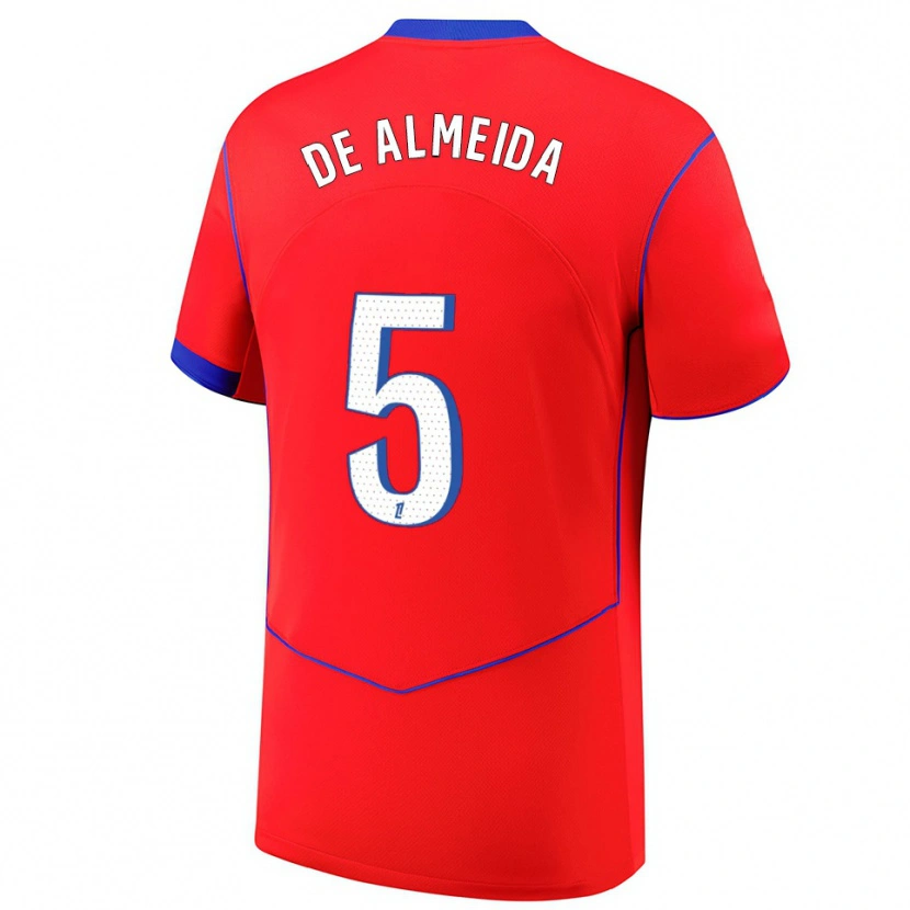 Danxenキッズエリサ・デ・アルメイダ#5赤青白サードユニフォームシャツ2025/26ジャージーユニフォーム