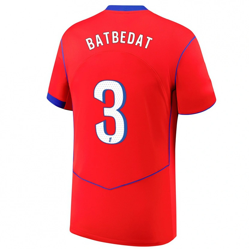 DanxenキッズLucas Batbedat#3赤青白サードユニフォームシャツ2025/26ジャージーユニフォーム