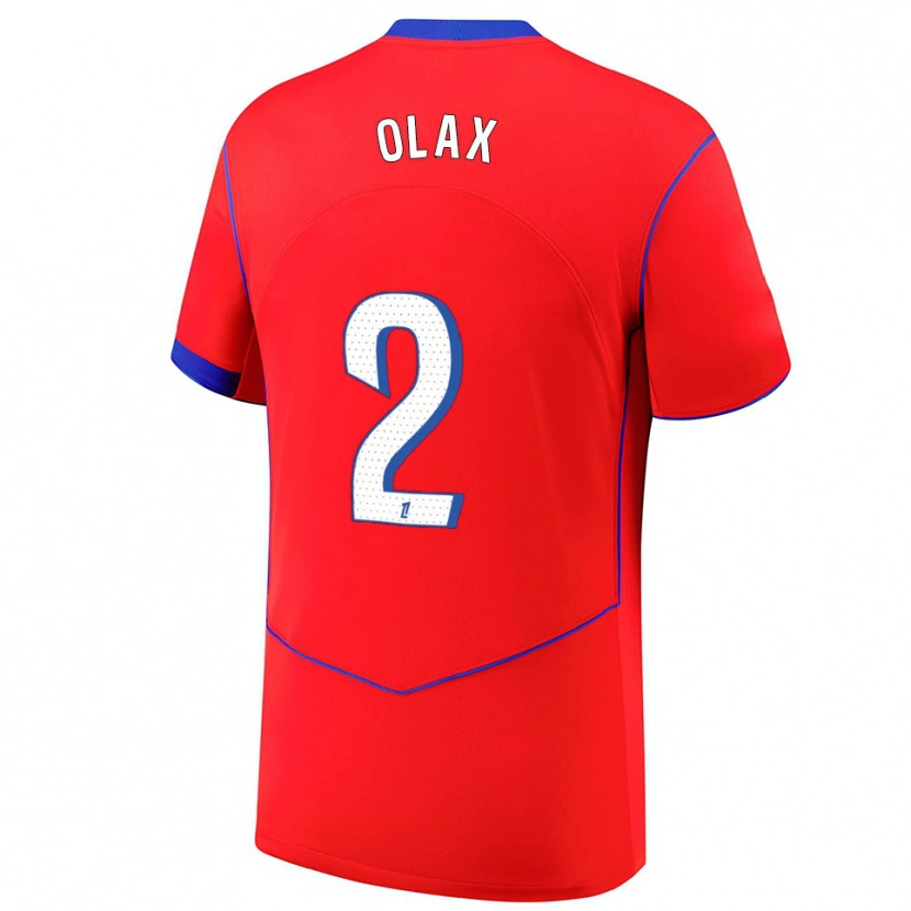 DanxenキッズDjamy Olax#2赤青白サードユニフォームシャツ2025/26ジャージーユニフォーム