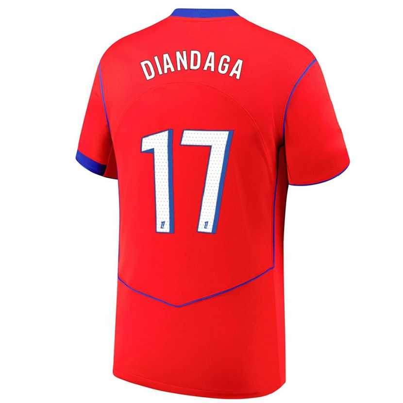 DanxenキッズHermann Malonga#17赤青白サードユニフォームシャツ2025/26ジャージーユニフォーム