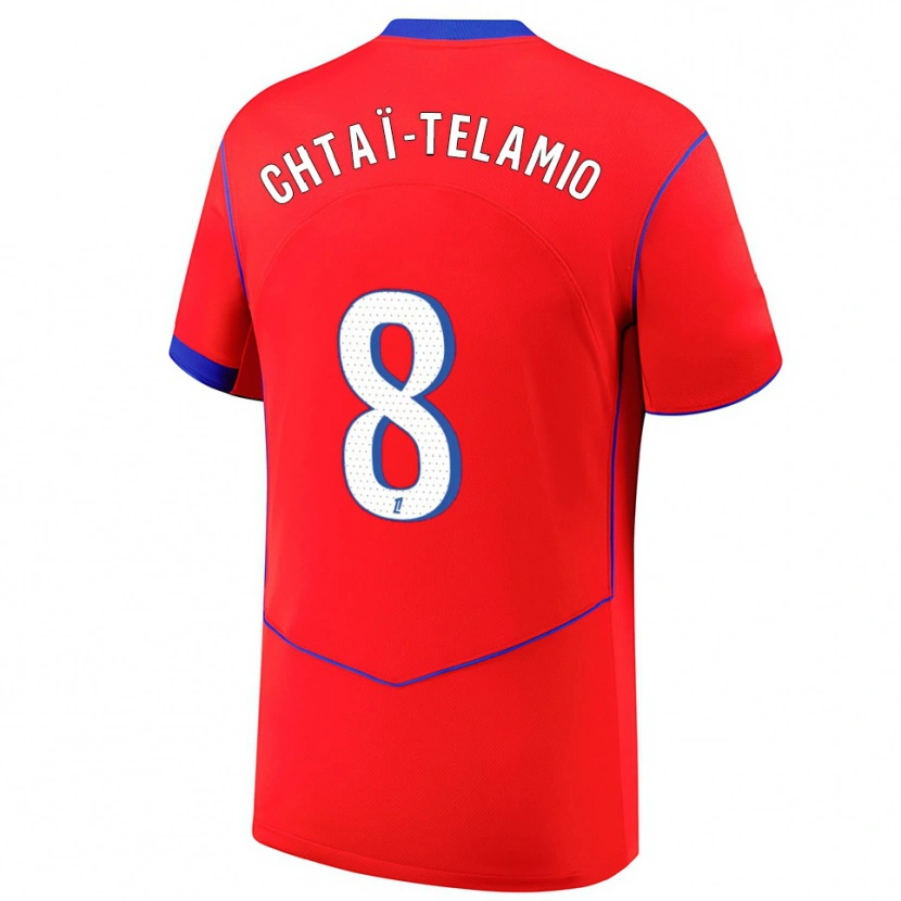 DanxenキッズZayon Chtaï-Telamio#8赤青白サードユニフォームシャツ2025/26ジャージーユニフォーム