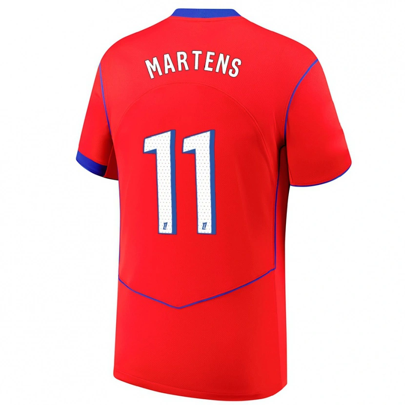 Danxenキッズリーケ・マルテンス#11赤青白サードユニフォームシャツ2025/26ジャージーユニフォーム