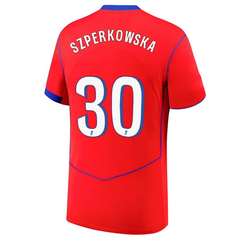 DanxenキッズOliwia Szperkowska#30赤青白サードユニフォームシャツ2025/26ジャージーユニフォーム