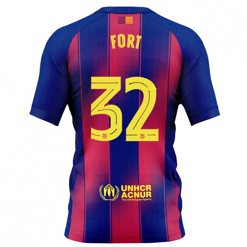 Danxenメンズエクトル・フォート#32青赤ホームシャツ2025/26ジャージーユニフォーム