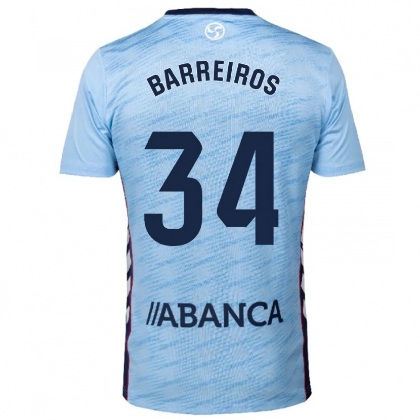 DanxenメンズIago Barreiros#34空色赤ホームシャツ2025/26ジャージーユニフォーム