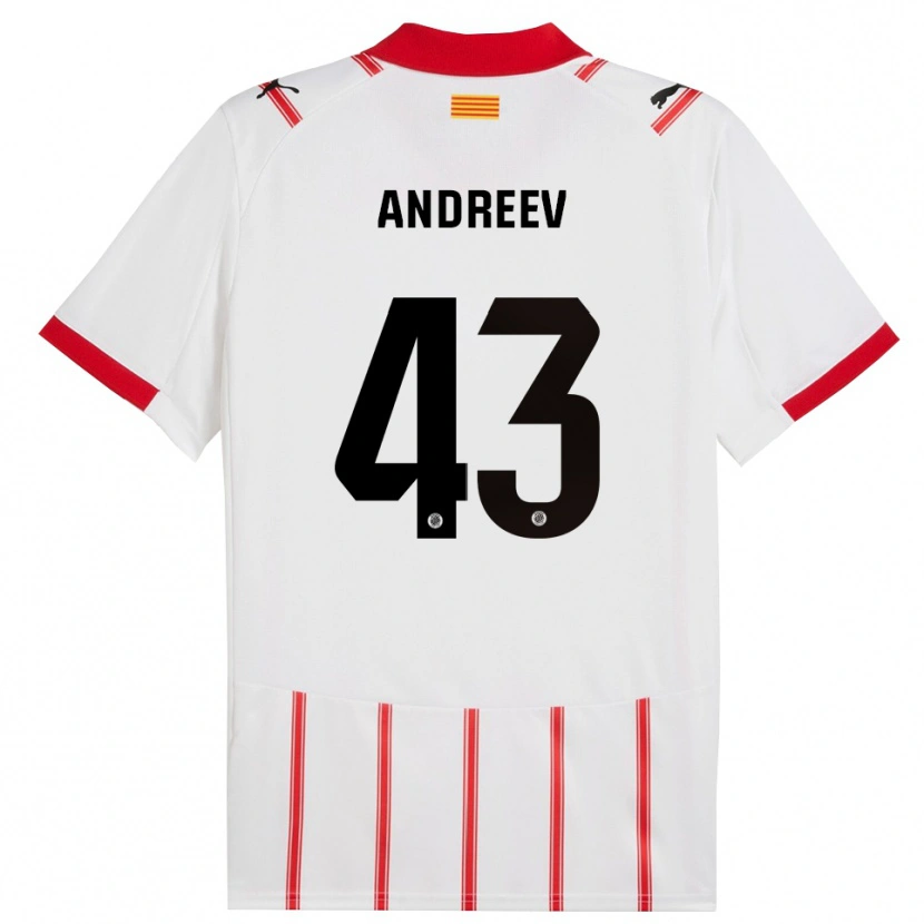 DanxenメンズAleksandar Andreev#43白赤ホームシャツ2025/26ジャージーユニフォーム