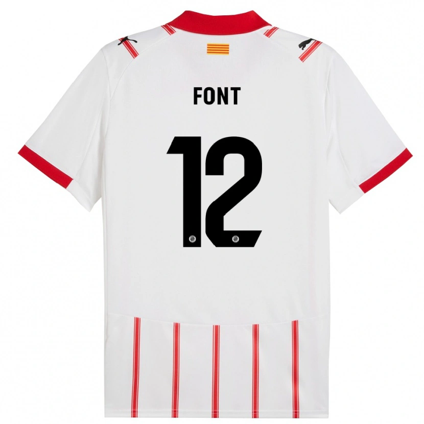 DanxenメンズJordi Font#12白赤ホームシャツ2025/26ジャージーユニフォーム
