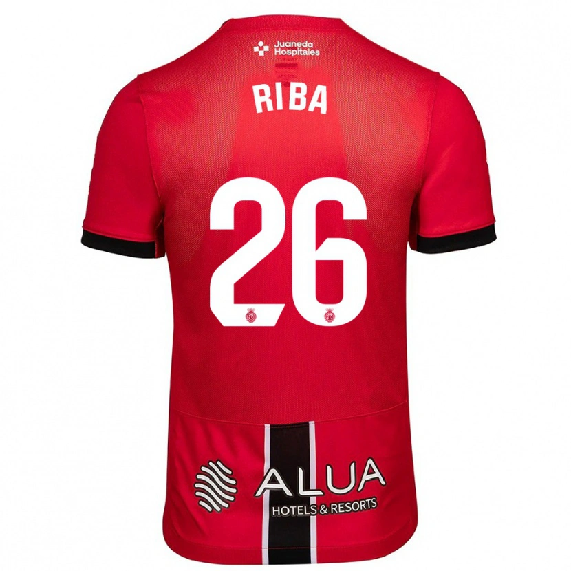 DanxenメンズCesc Riba#26赤黒ホームシャツ2025/26ジャージーユニフォーム