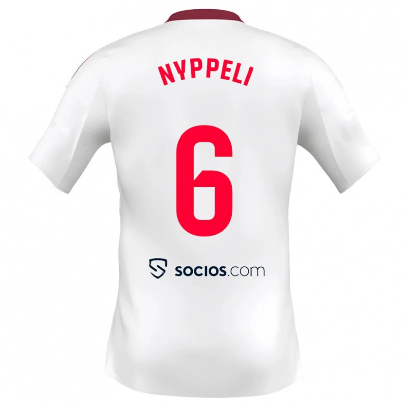 DanxenメンズRamón Nyppeli#6白赤ホームシャツ2025/26ジャージーユニフォーム