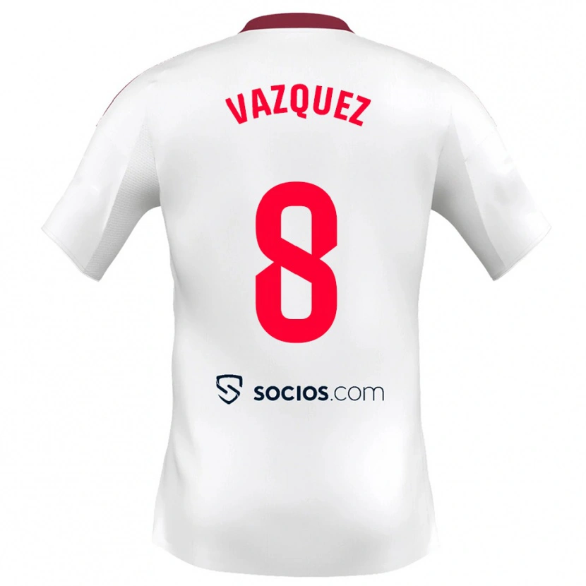 DanxenメンズManolo Vazquez#8白赤ホームシャツ2025/26ジャージーユニフォーム