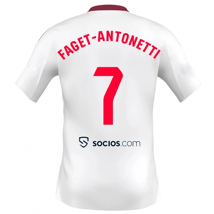 DanxenメンズRoméo Faget-Antonetti#7白赤ホームシャツ2025/26ジャージーユニフォーム