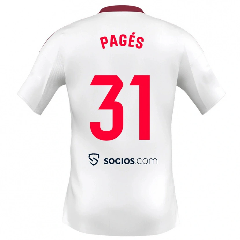 DanxenメンズLukas Pagés#31白赤ホームシャツ2025/26ジャージーユニフォーム